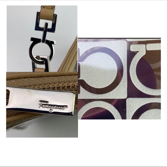 Ferragamo Monogram Handbag, PVC w/ Leather Handle, Grancini Logo, Made in Italy - Picture 5 of 16